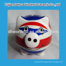 Cool unique design ceramic ceramic pig money box,ceramic pig shaped pig banks